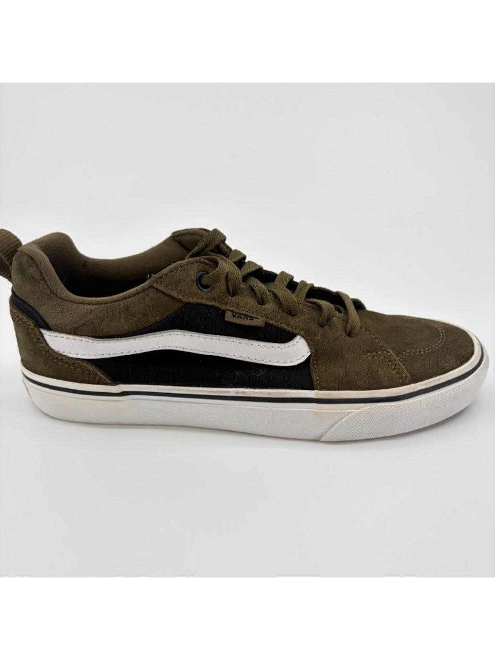 Vans Filmore Suede Mens Size 7.5 Olive Green White Athletic Skate Shoes Sneakers